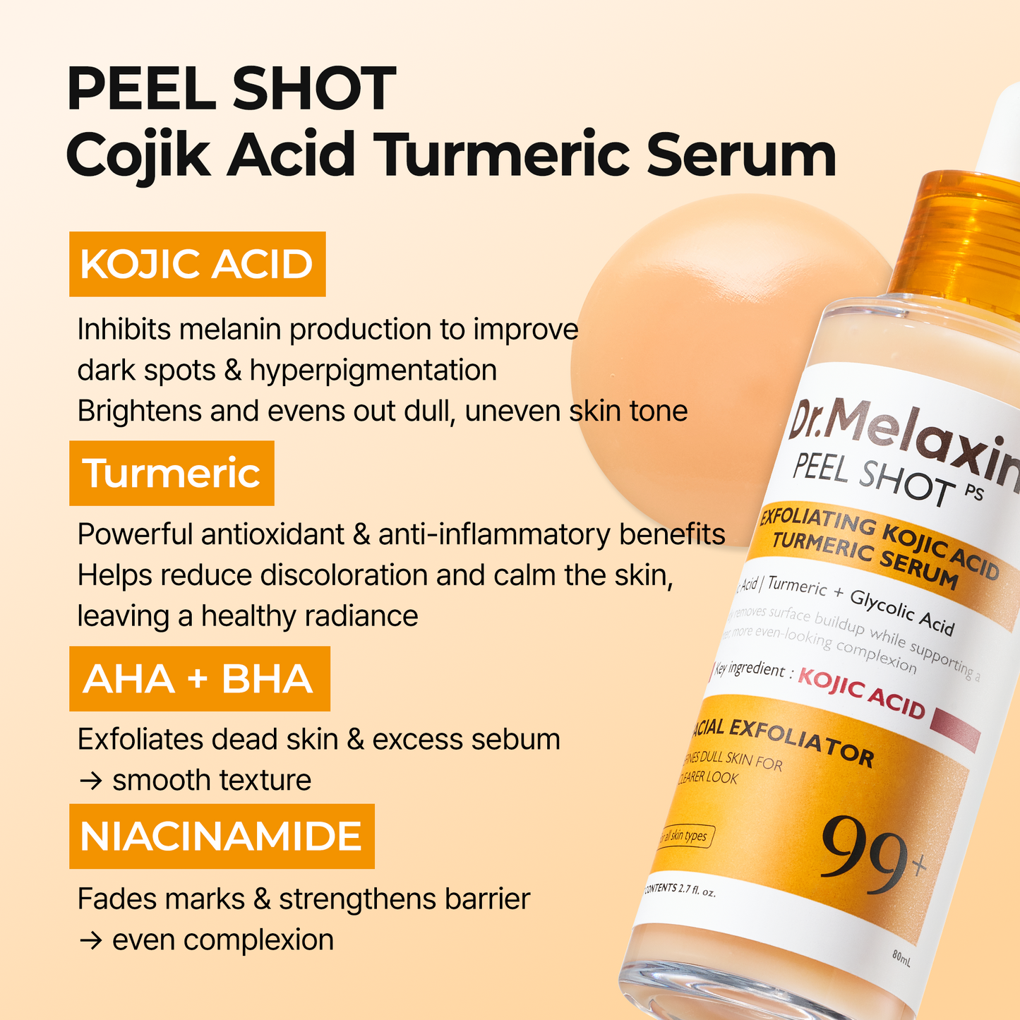 Peel Shot Kojik Acid Turmeric Serum